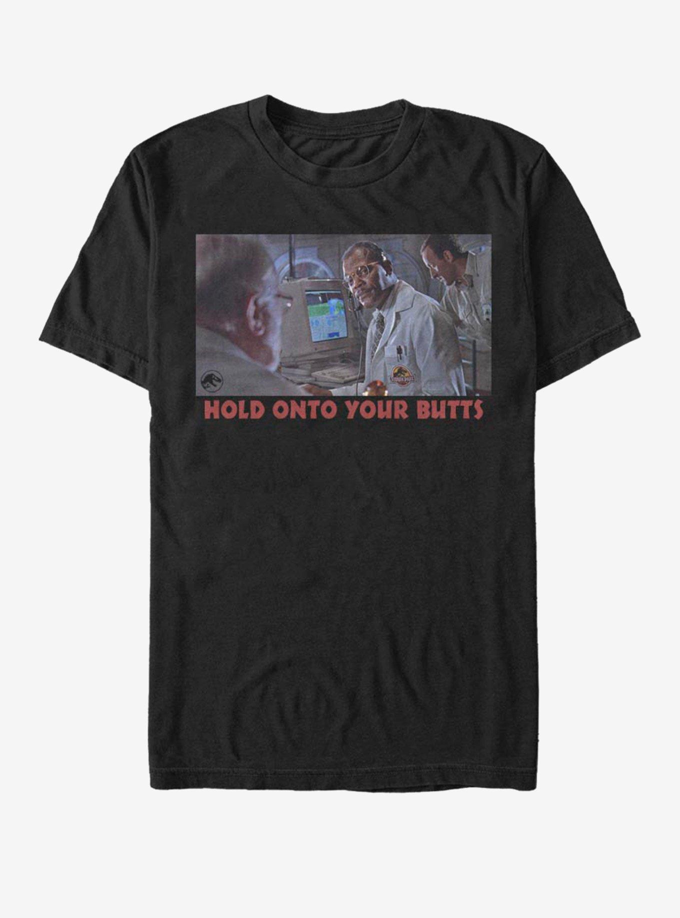 Jurassic Park Hold Onto Your Butts T-Shirt, BLACK, hi-res