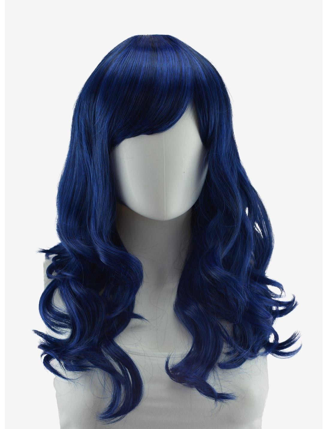 Epic Cosplay Hestia Blue Black Fusion Shoulder Length Curly Wig, , hi-res