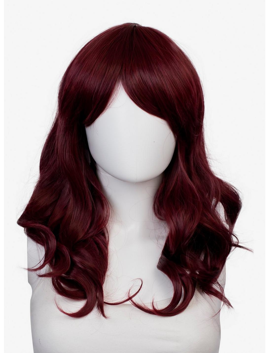 Epic Cosplay Hestia Burgundy Red Shoulder Length Curly Wig, , hi-res