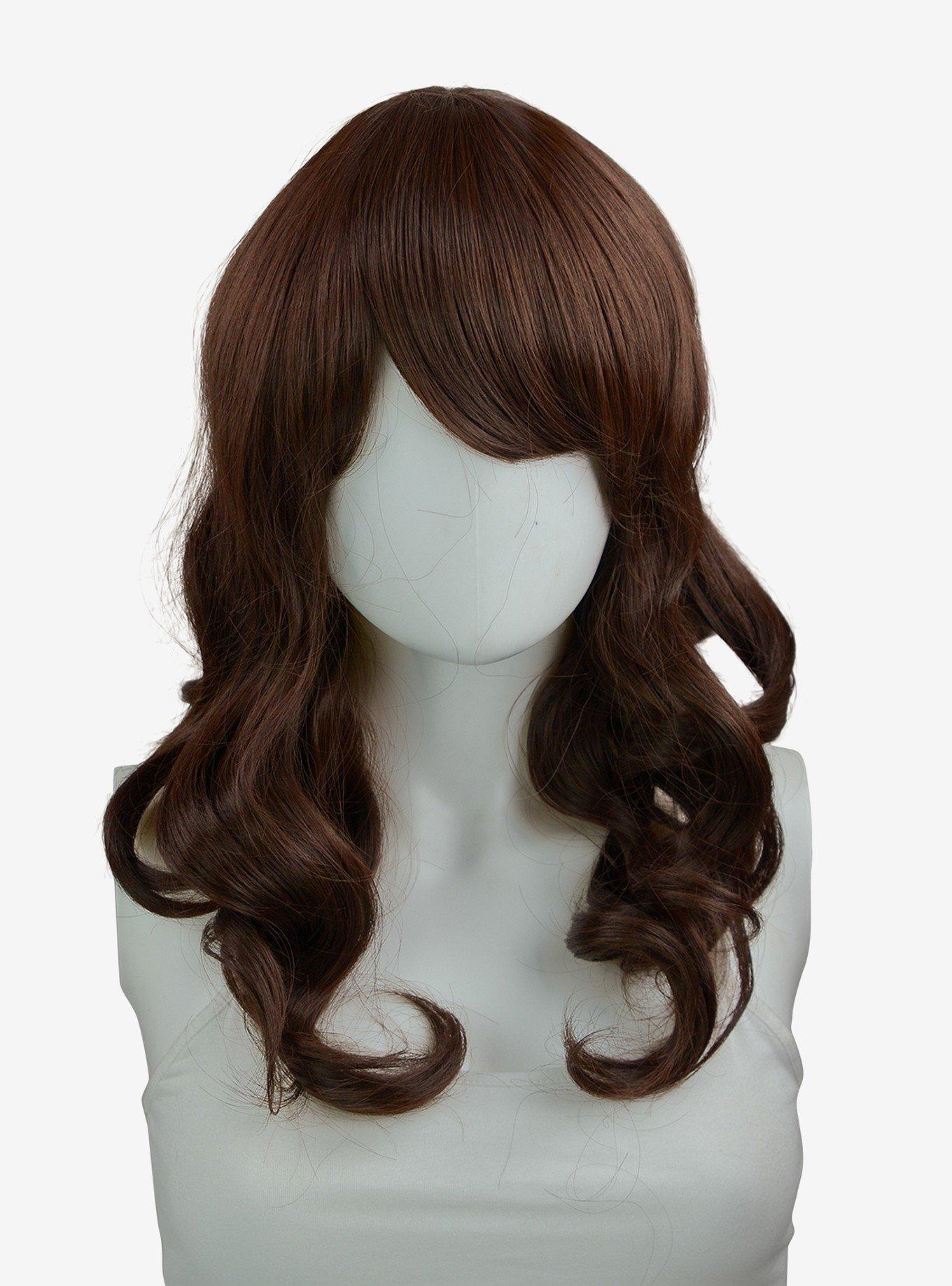 Epic Cosplay Hestia Dark Brown Shoulder Length Curly Wig, , hi-res