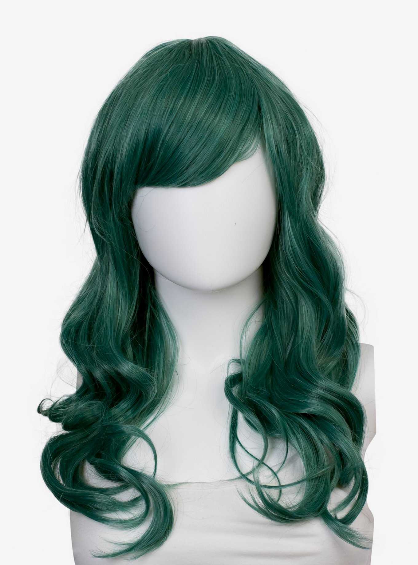 Epic Cosplay Hestia Emerald Green Shoulder Length Curly Wig, , hi-res