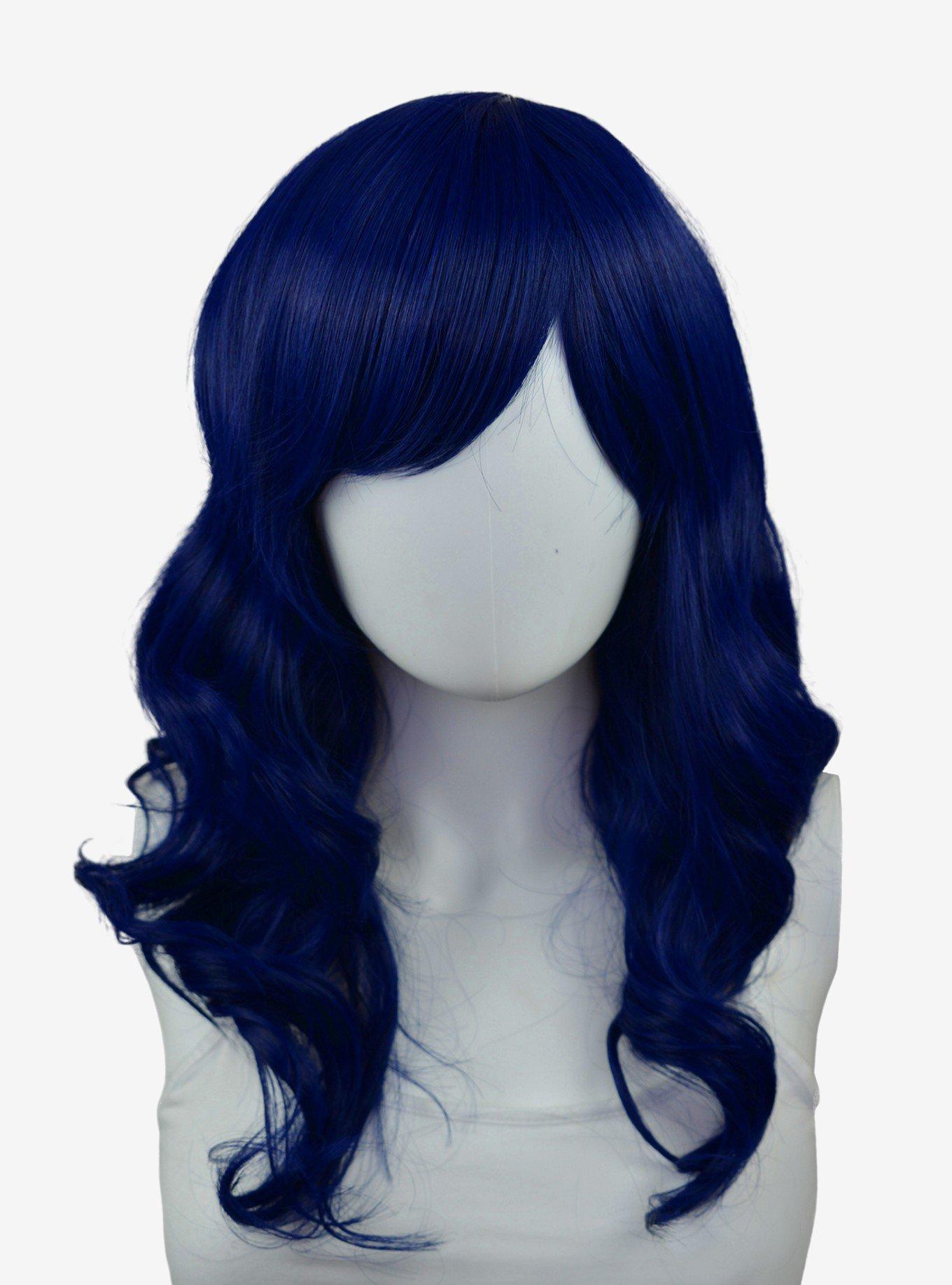 Epic Cosplay Hestia Midnight Blue Shoulder Length Curly Wig, , hi-res