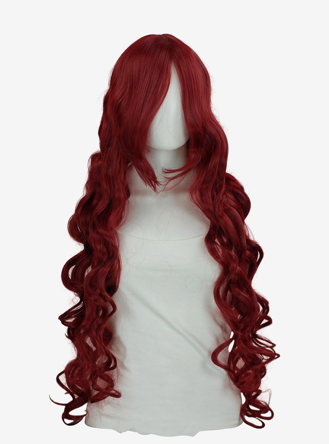 Epic Cosplay Hera Burgundy Red Long Curly Wig