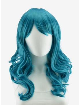 Epic Cosplay Hestia Teal Blue Shoulder Length Curly Wig, , hi-res