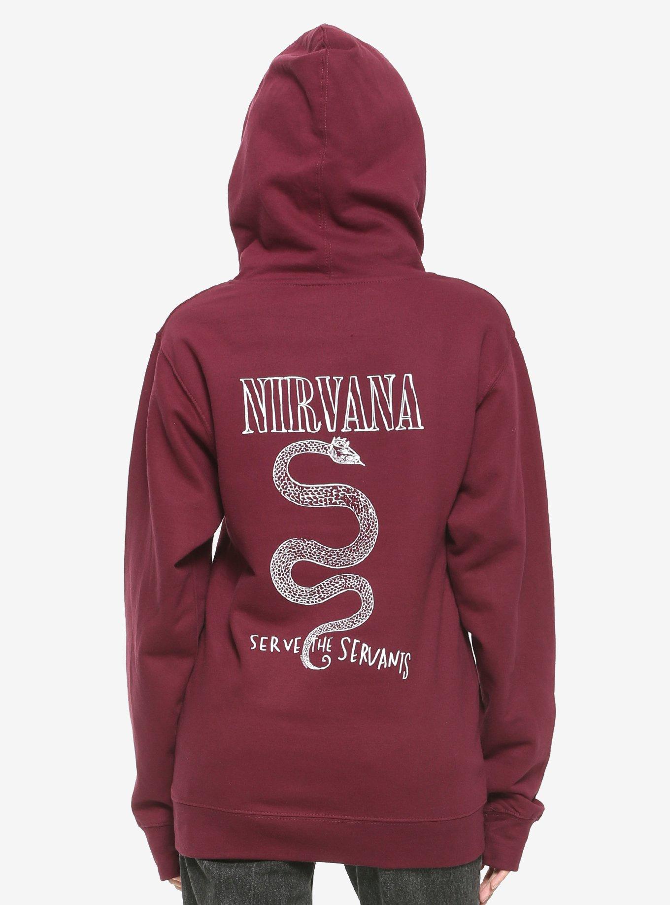 Nirvana Serve The Servants Girls Hoodie, MAROON, hi-res