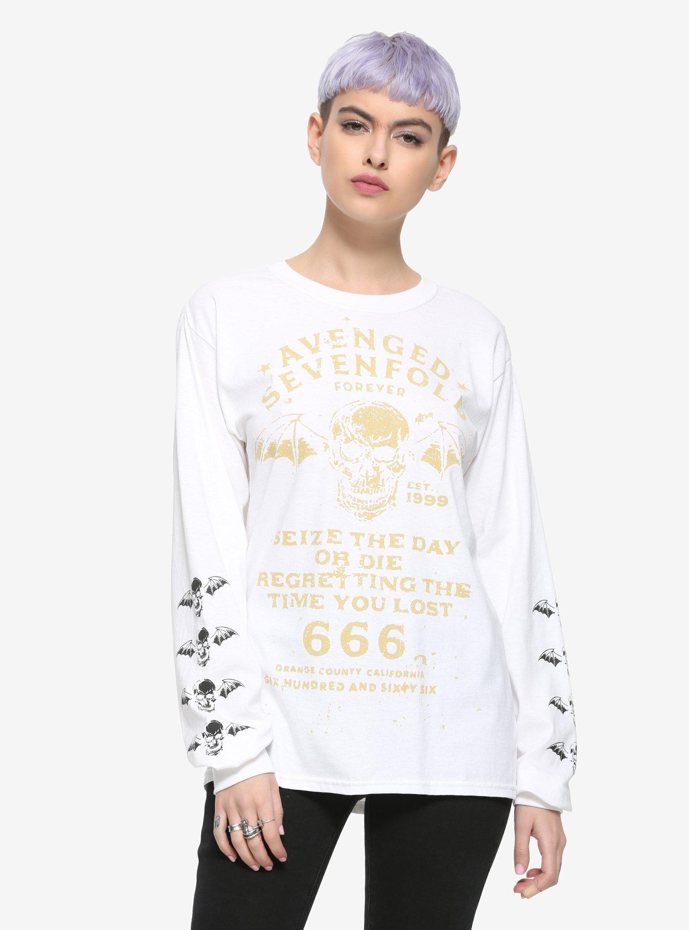 Avenged Sevenfold Seize The Day Girls Long-Sleeve T-Shirt, WHITE, hi-res