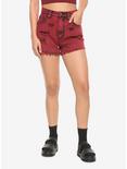HT Denim Ultra Hi-Rise Washed Red Vintage Cut-Off Shorts, ACID, hi-res