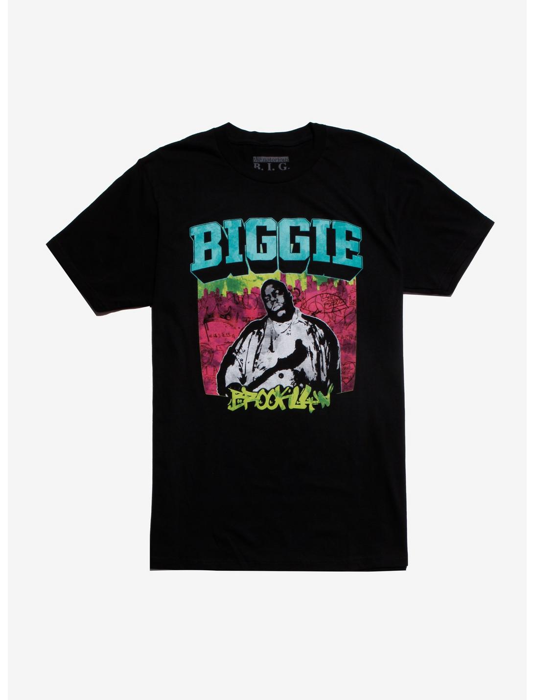 The Notorious B.I.G. Green & Pink Photo T-Shirt, BLACK, hi-res