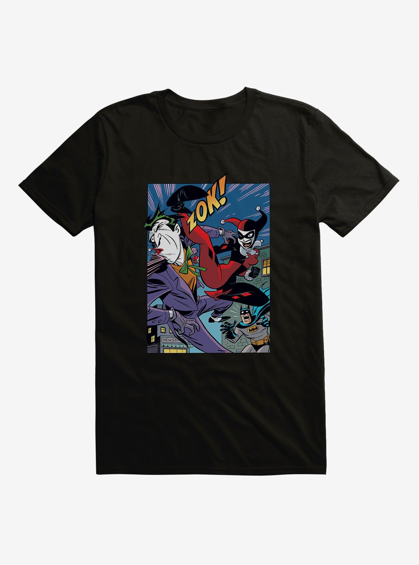 DC Comics Batman Harley Quinn Joker Kick T-Shirt, BLACK, hi-res