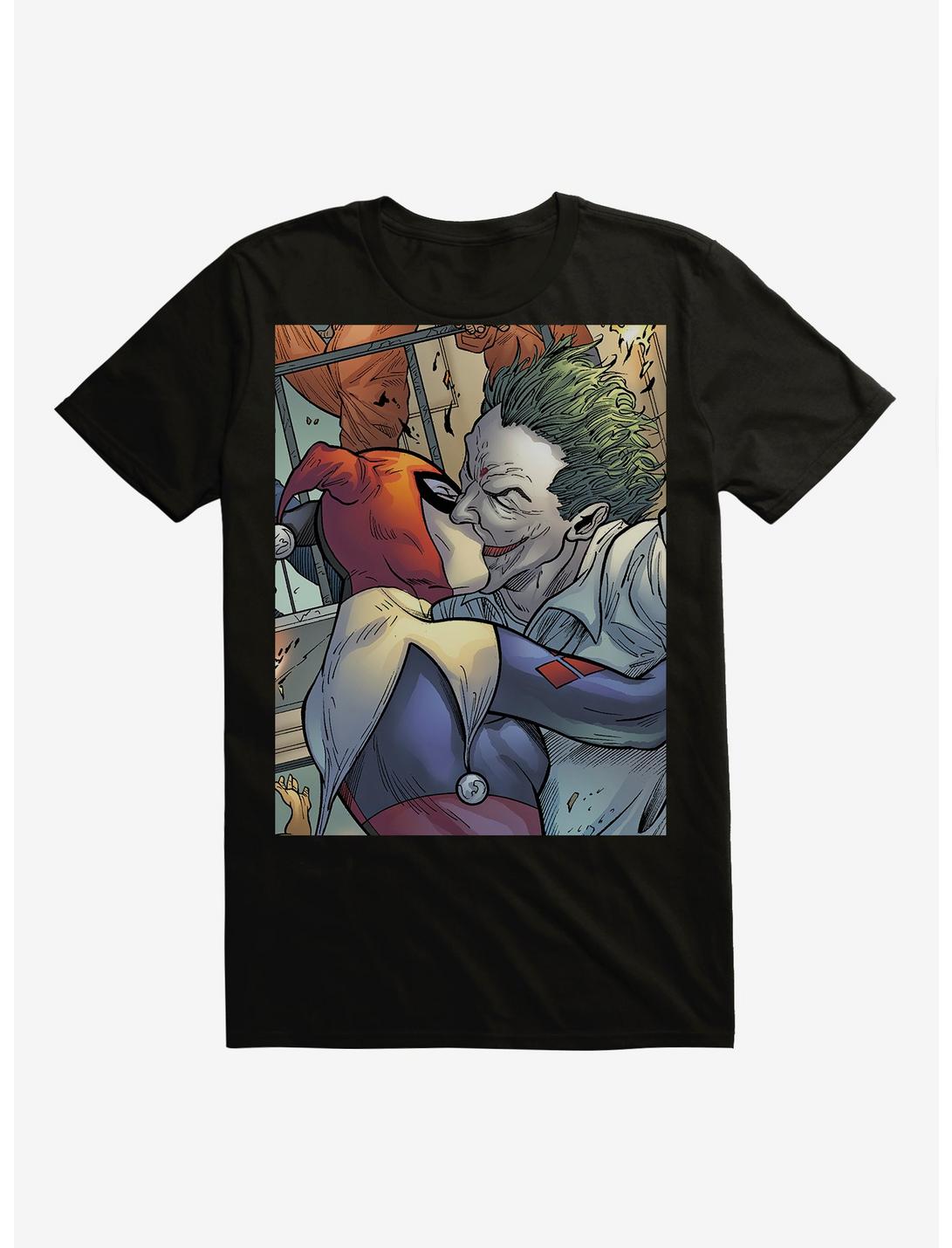 DC Comics Batman Harley Quinn The Joker Kiss T-Shirt, BLACK, hi-res