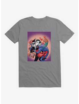 DC Comics Batman Harley Quinn The Joker Valentines T-Shirt, STORM GREY, hi-res
