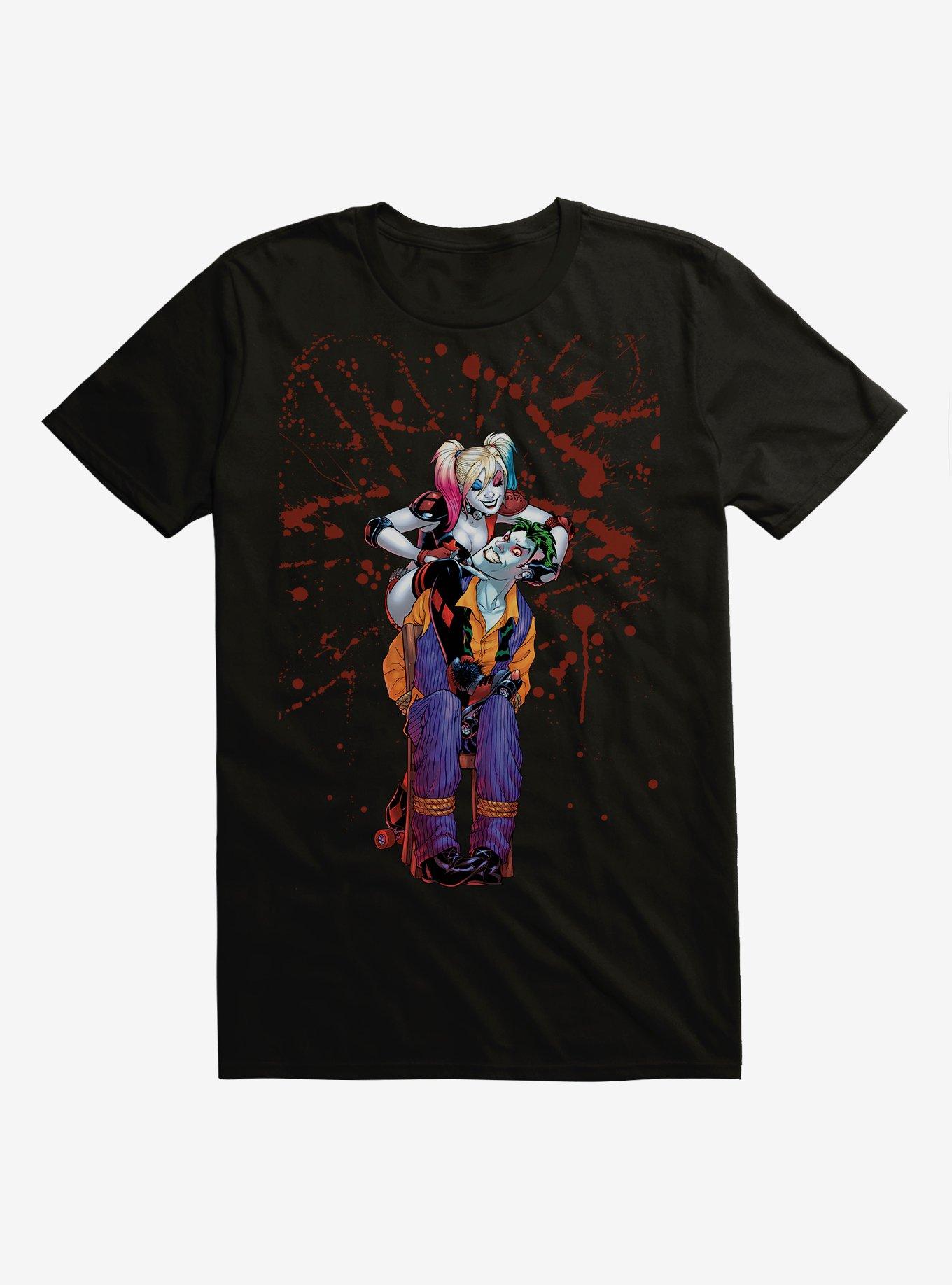 DC Comics Batman Harley Quinn The Joker Splatter T-Shirt, BLACK, hi-res