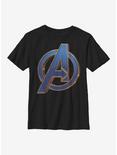 Marvel Avengers Classic Blue Logo Youth T-Shirt, BLACK, hi-res