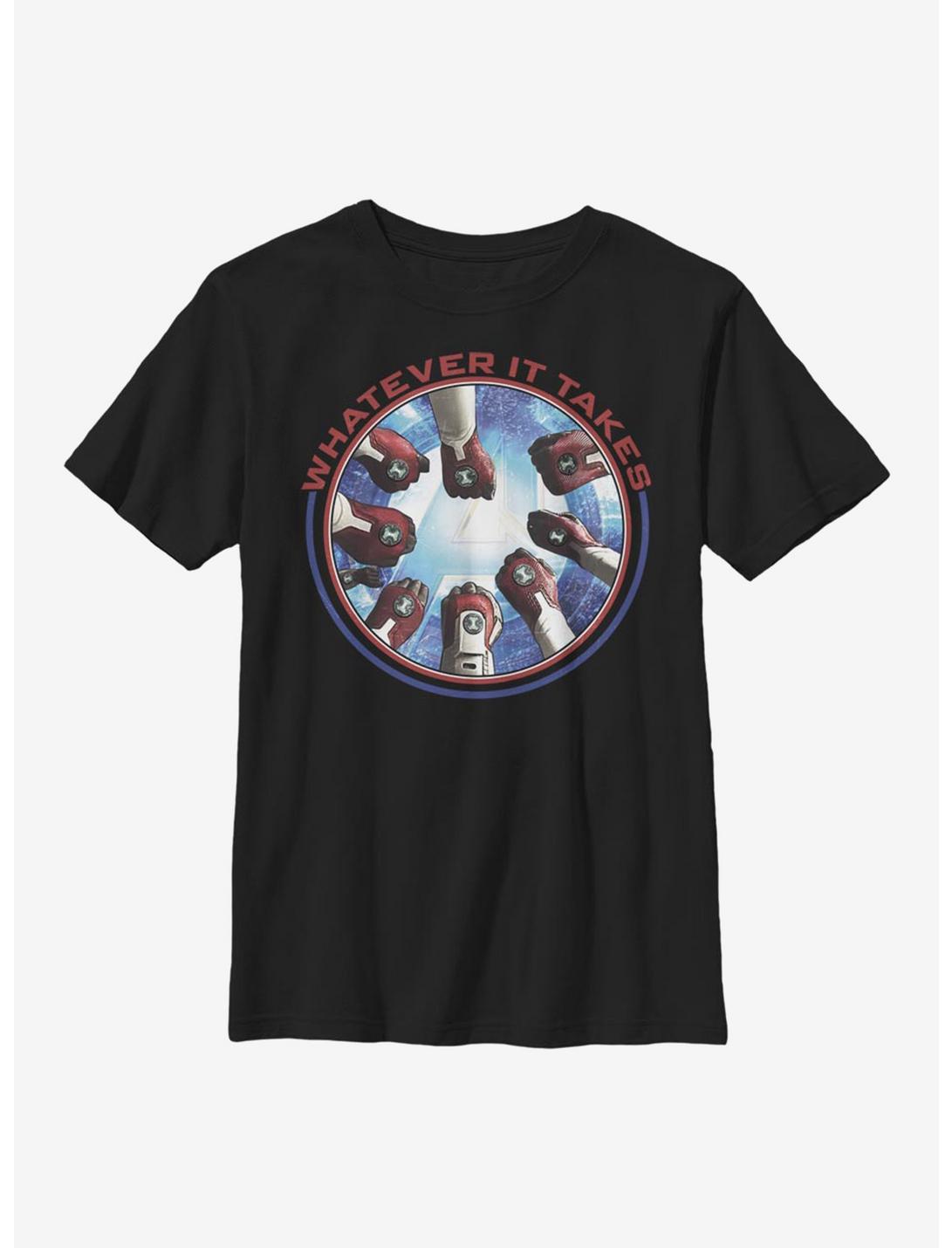 Marvel Avengers Hands Whatever It Takes Youth T-Shirt, BLACK, hi-res