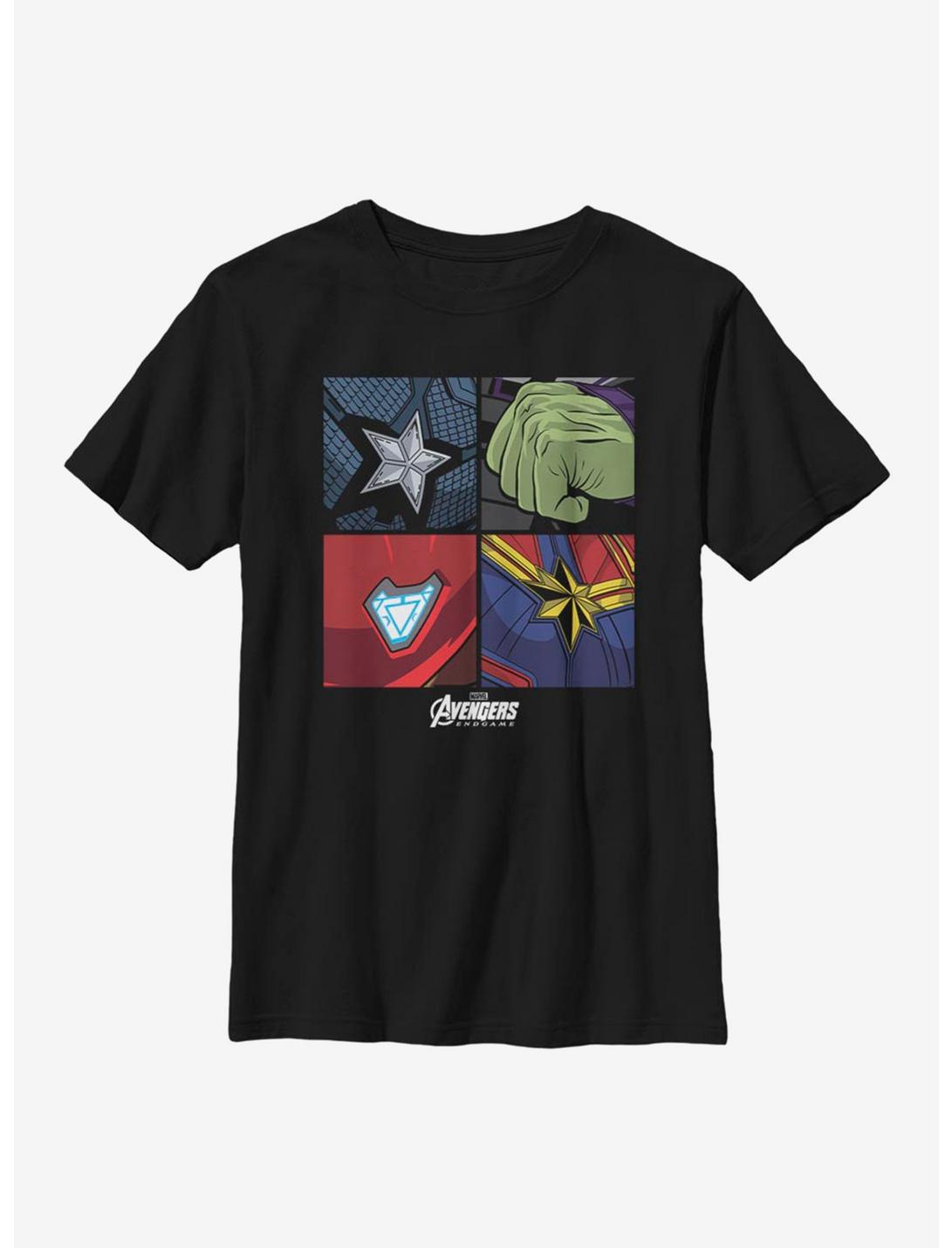 Marvel Avengers Hero Emblems Youth T-Shirt, BLACK, hi-res