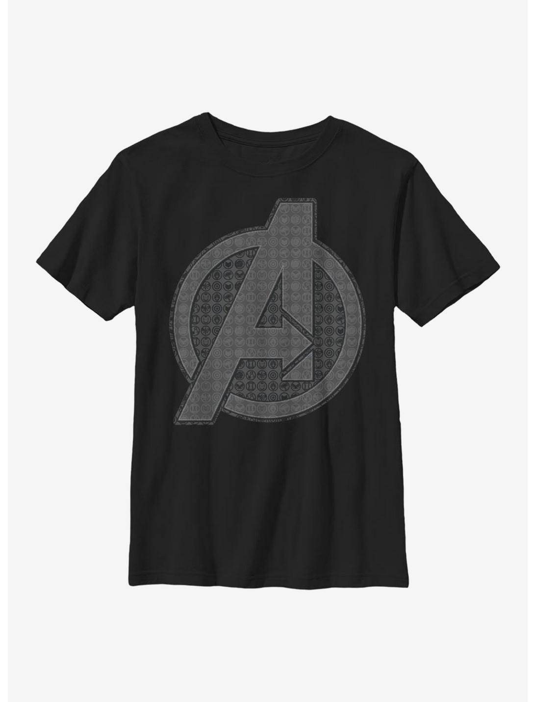 Marvel Avengers Endgame Grayscale Logo Youth T-Shirt, BLACK, hi-res