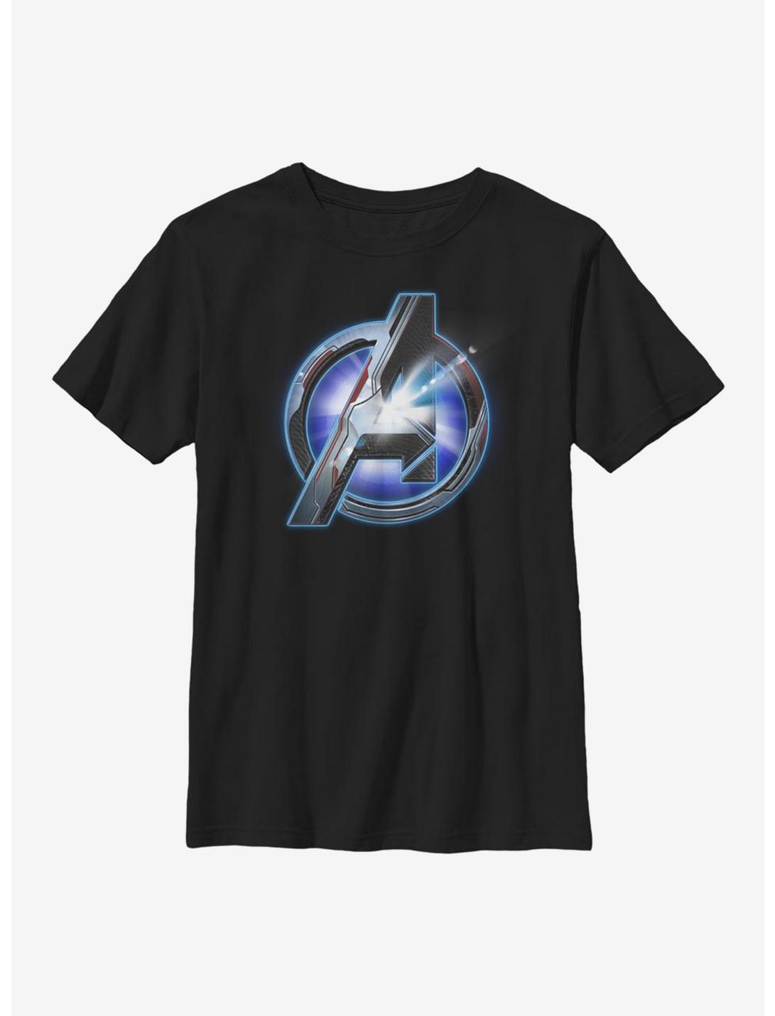 Marvel Avengers Endgame Logo Shine Youth T-Shirt, BLACK, hi-res