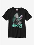 Marvel Guardians Of The Galaxy Neon Baby Groot Youth T-Shirt, BLACK, hi-res