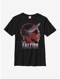 Marvel Avengers Falcon Silhouette Youth T-Shirt, BLACK, hi-res