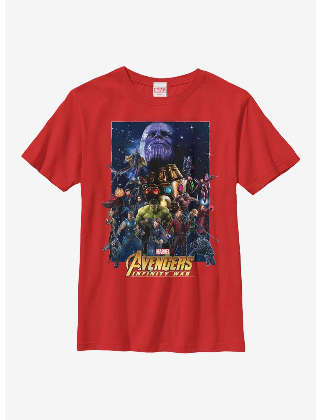 Marvel Avengers Overload Poster Youth T-Shirt, RED, hi-res