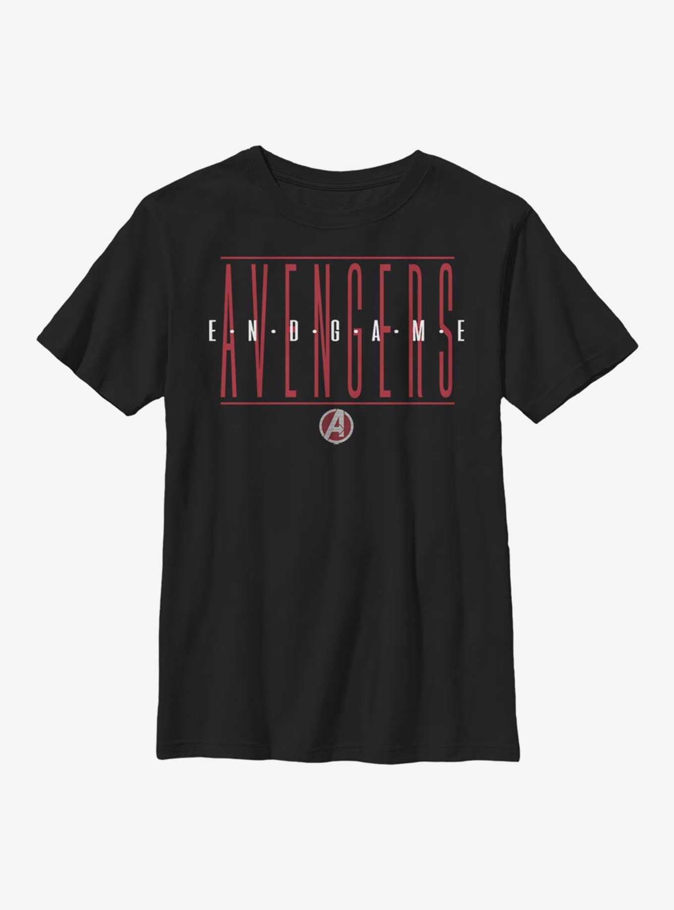Marvel Avengers Strikethrough Text Youth T-Shirt, , hi-res