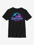 Jurassic Park Colored Logo Youth T-Shirt, BLACK, hi-res