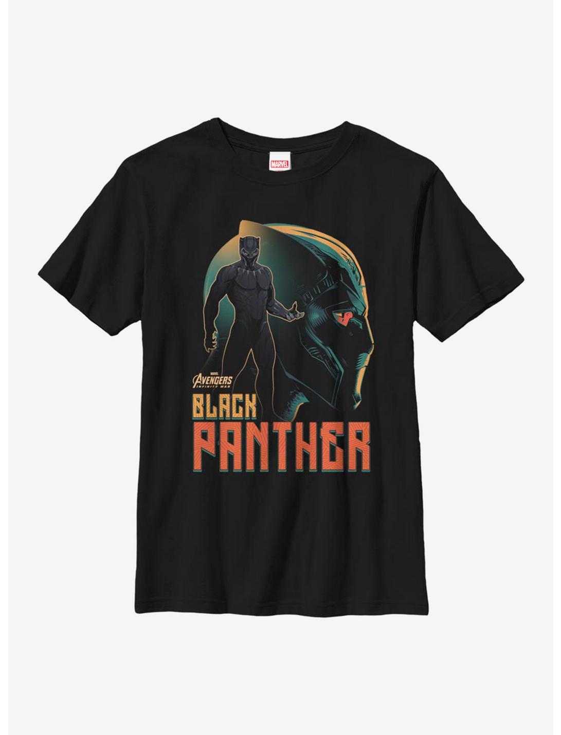 Marvel Black Panther King Silhouette Youth T-Shirt, BLACK, hi-res