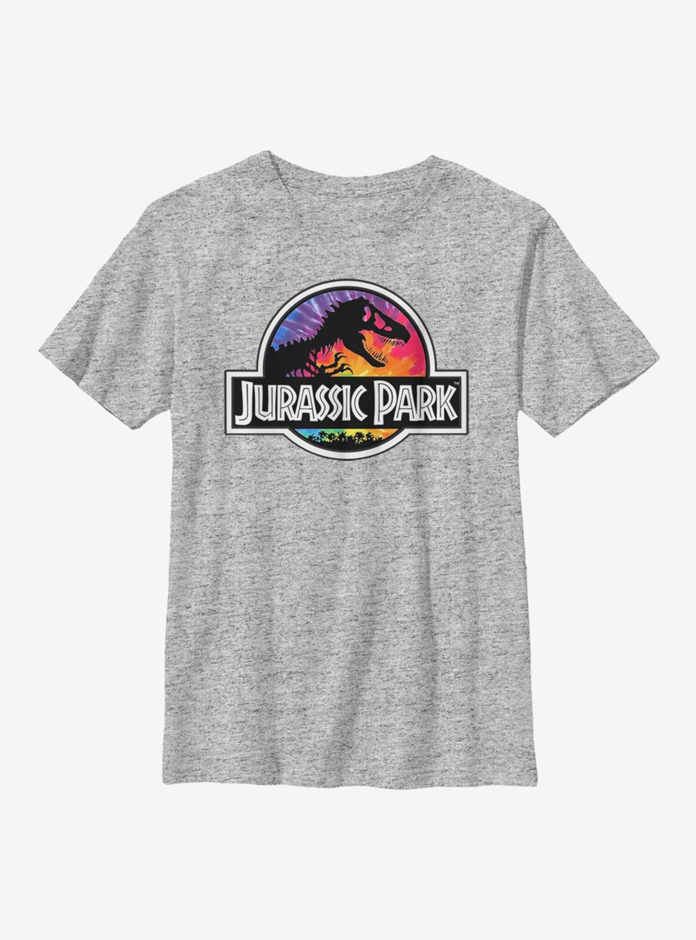 Jurassic Park Logo Tie Dye Youth T Shirt Grey Boxlunch 2236