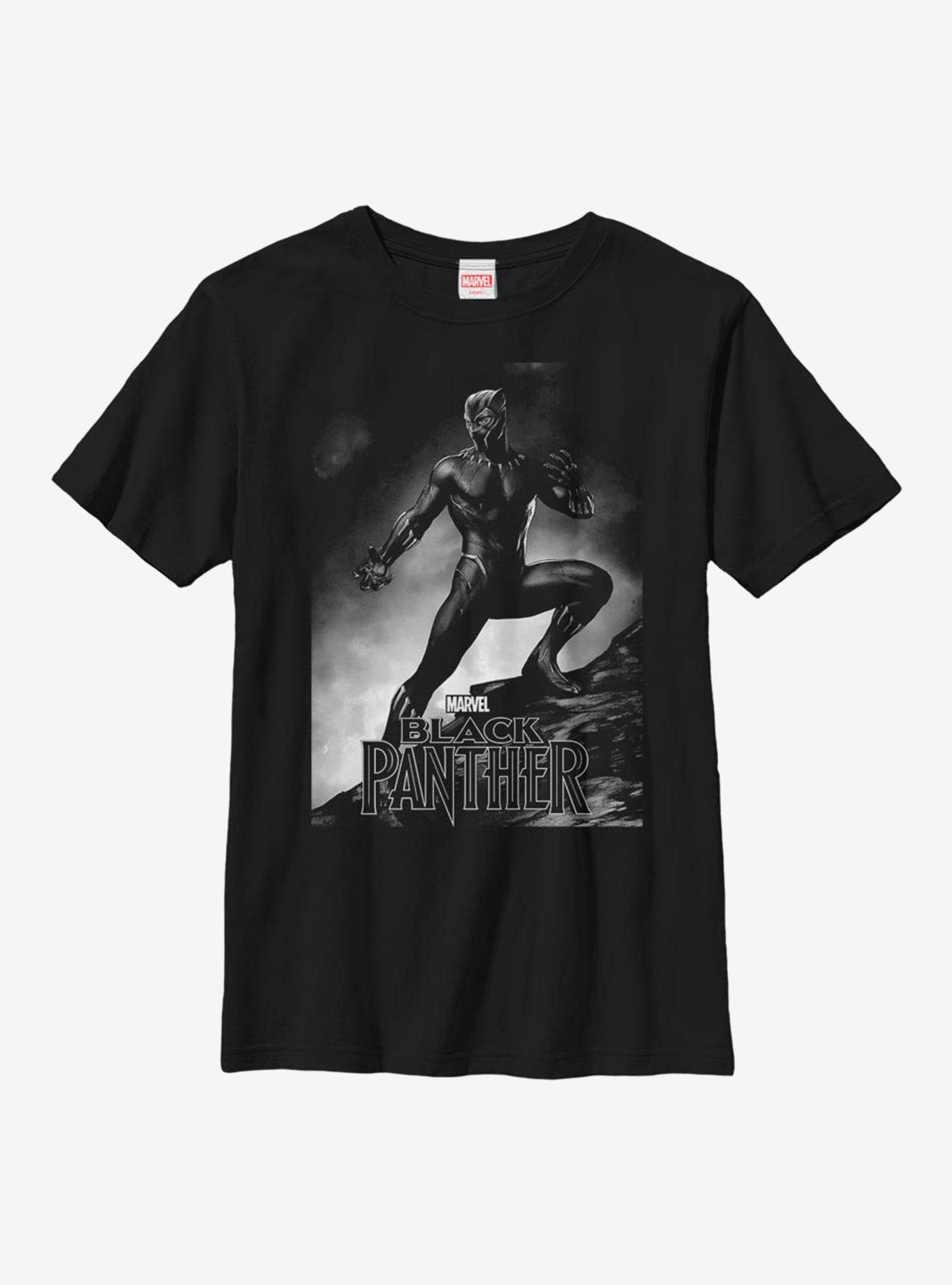 Marvel Black Panther Fight Pose Youth T-Shirt, BLACK, hi-res