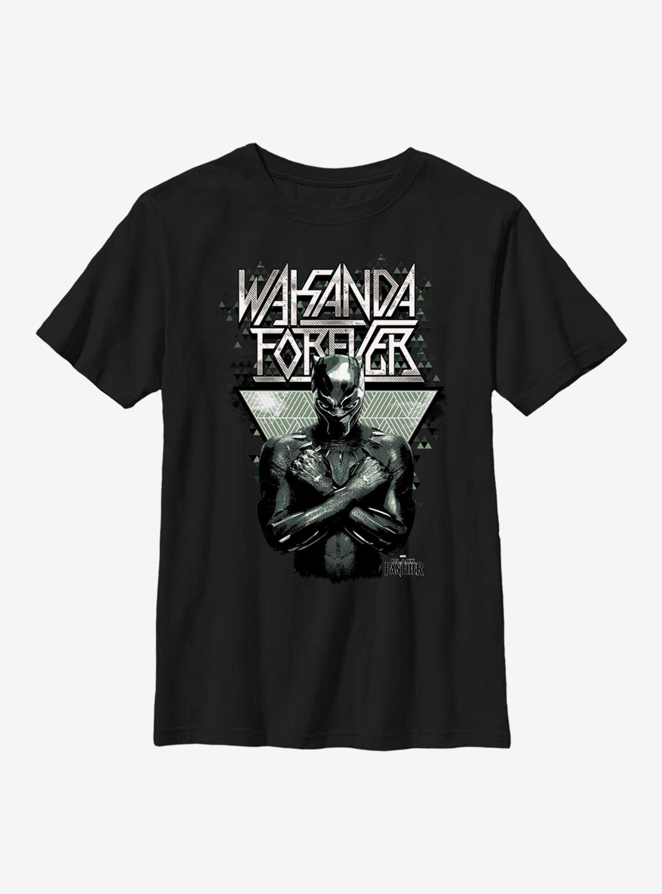 Marvel Black Panther Wakanda Forever Youth T-Shirt, BLACK, hi-res