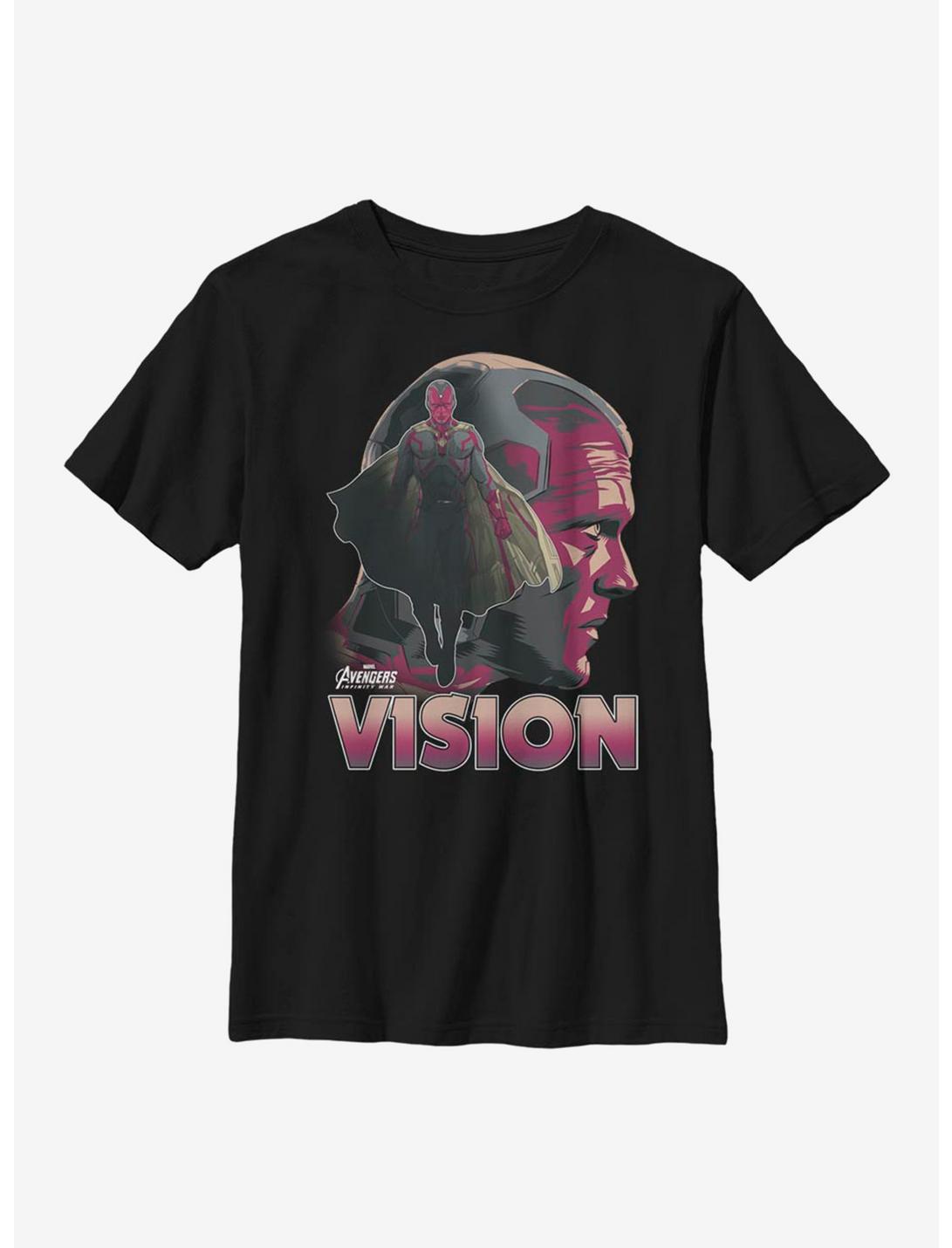 Marvel Avengers Vision Silhouette Youth T-Shirt, BLACK, hi-res
