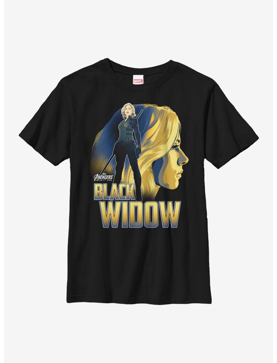 Marvel Black Widow Silhouette Youth T-Shirt, BLACK, hi-res