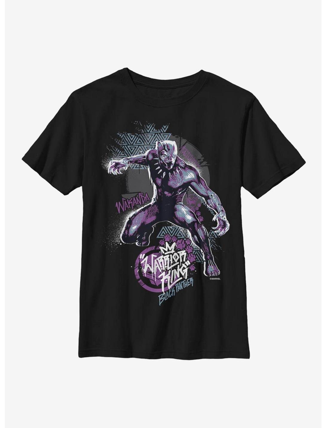 Marvel Black Panther Warrior King Youth T-Shirt, BLACK, hi-res