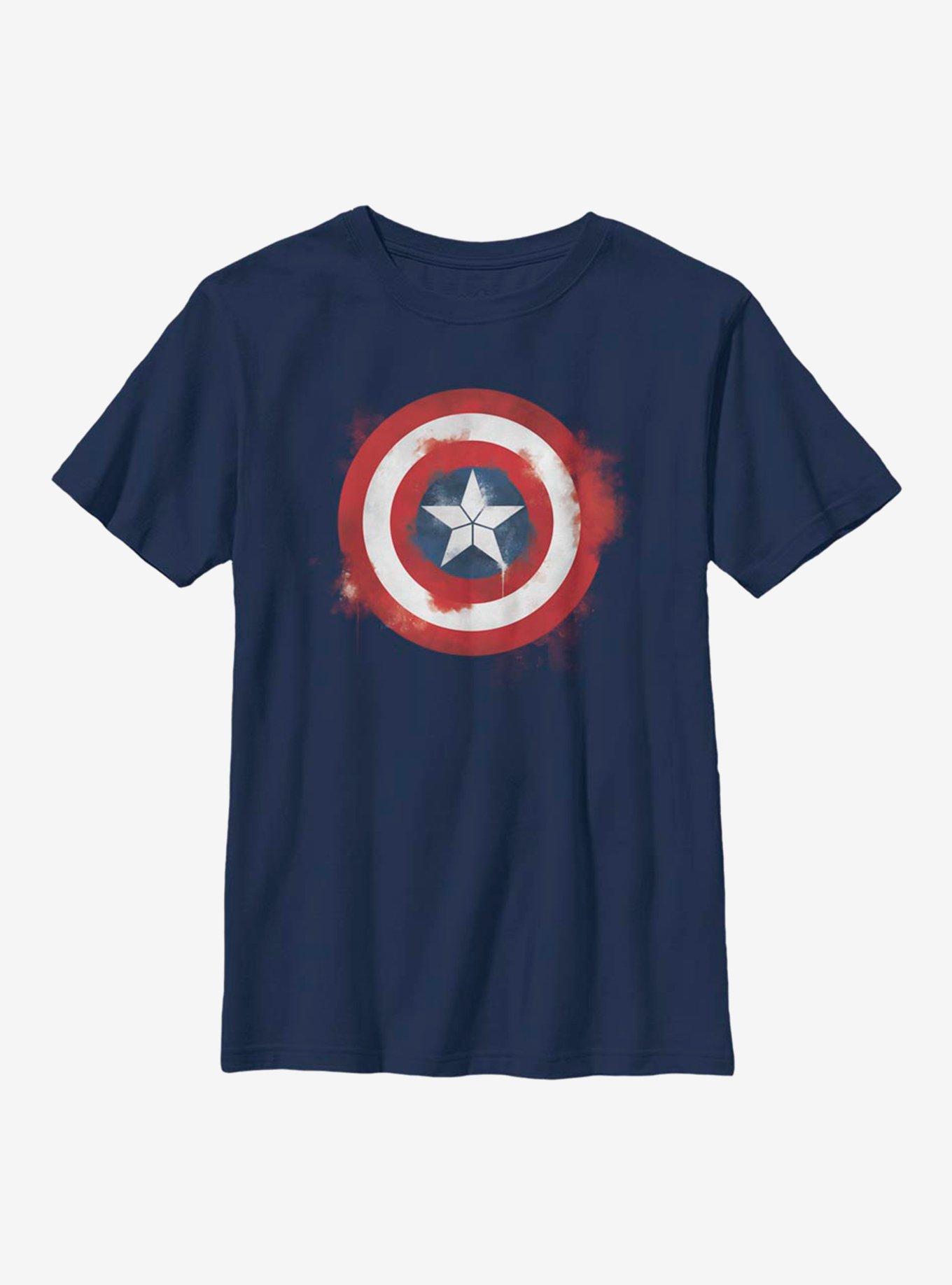 Marvel Captain America Spray Logo Youth T-Shirt, , hi-res