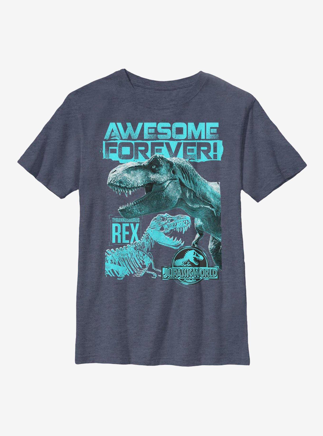 Jurassic World Awesome Dino Youth T-Shirt, NAVY HTR, hi-res