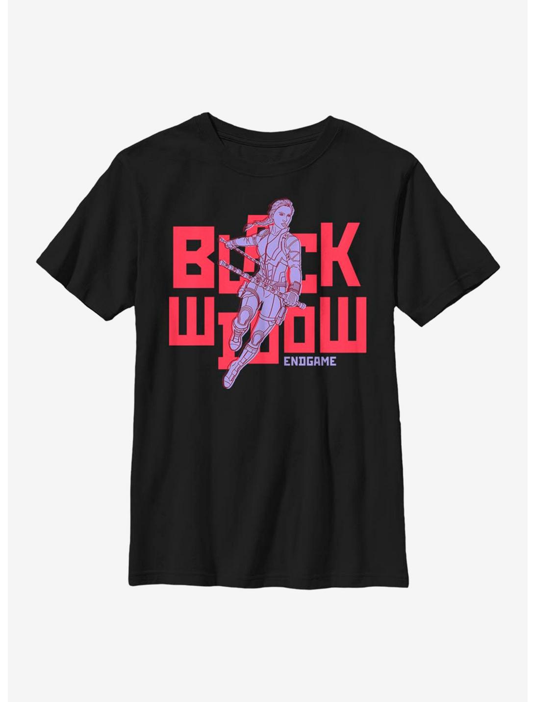 Marvel Black Widow Text Pop Youth T-Shirt, BLACK, hi-res