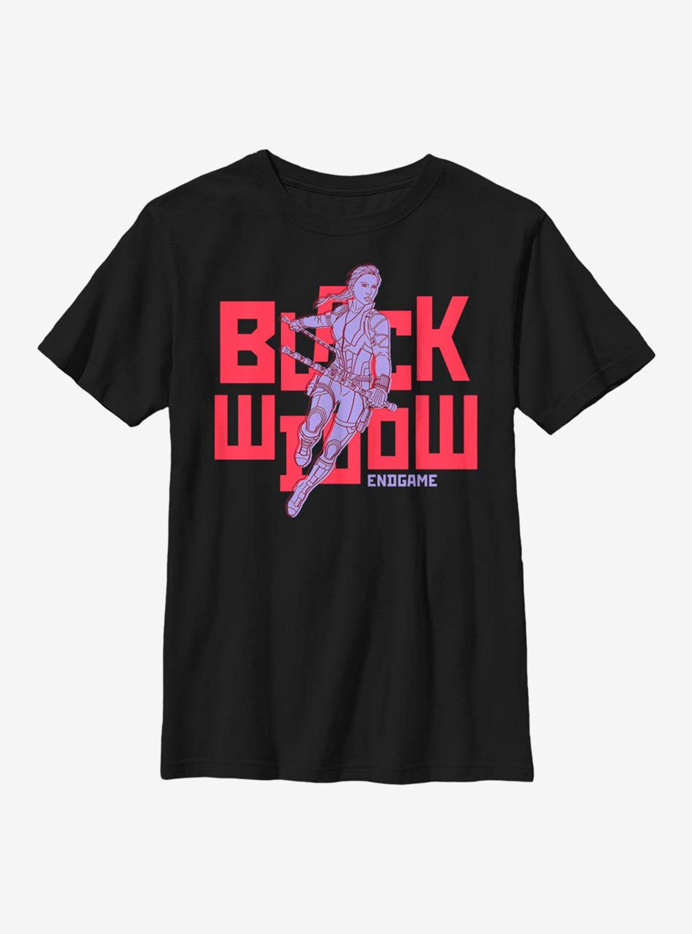 Marvel Black Widow Text Pop Youth T-Shirt, , hi-res