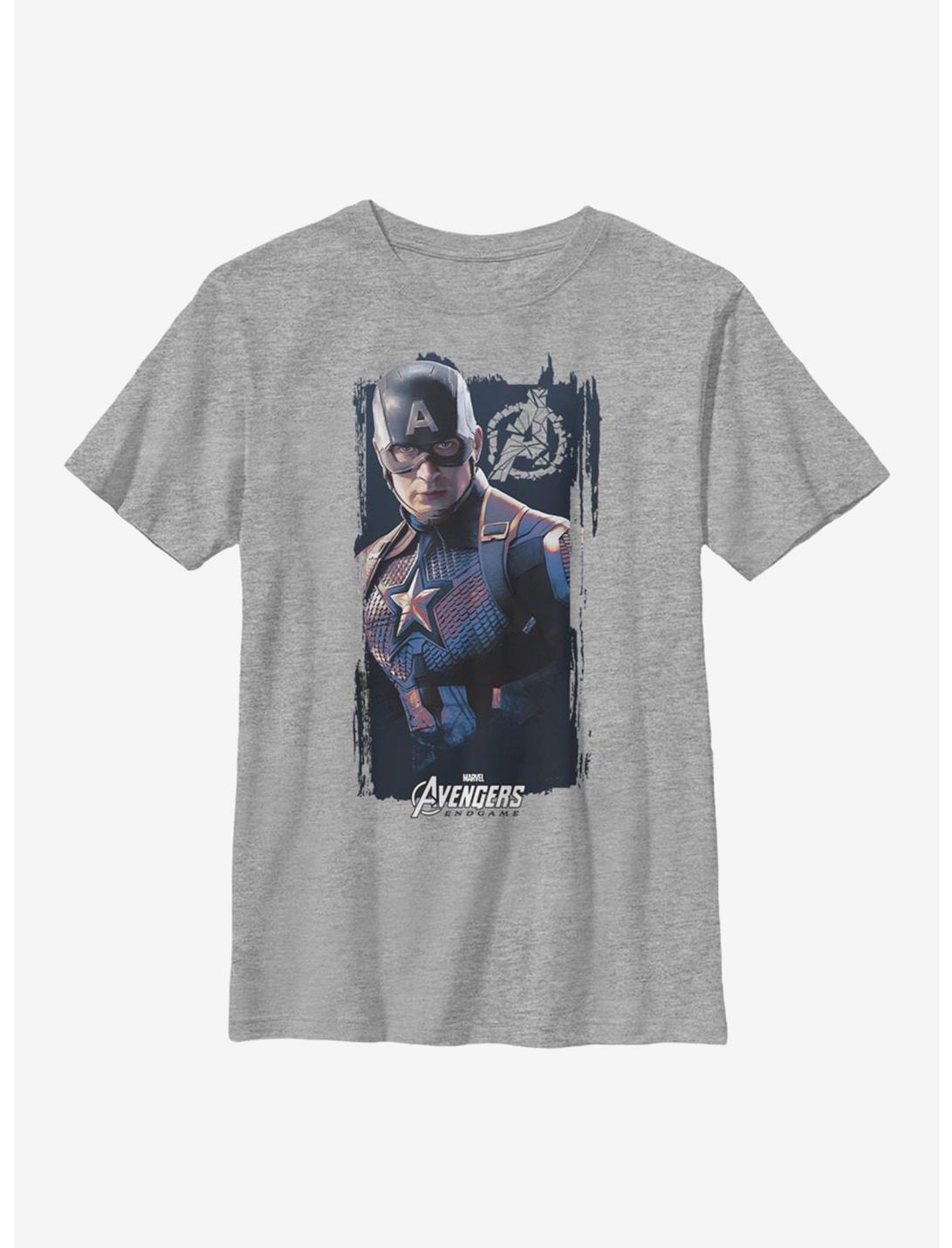 Marvel Captain America Cap Banner Youth T-Shirt, ATH HTR, hi-res