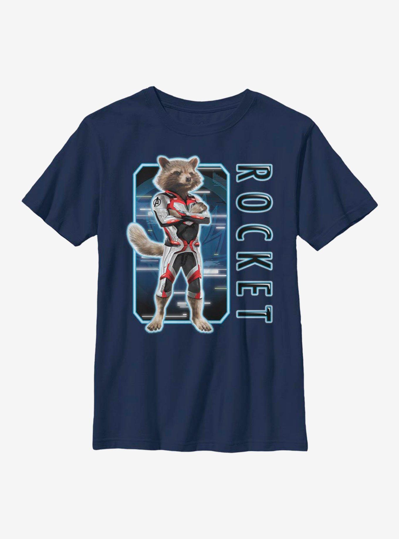 Marvel Guardians Of The Galaxy Rocket Armor Youth T-Shirt, NAVY, hi-res