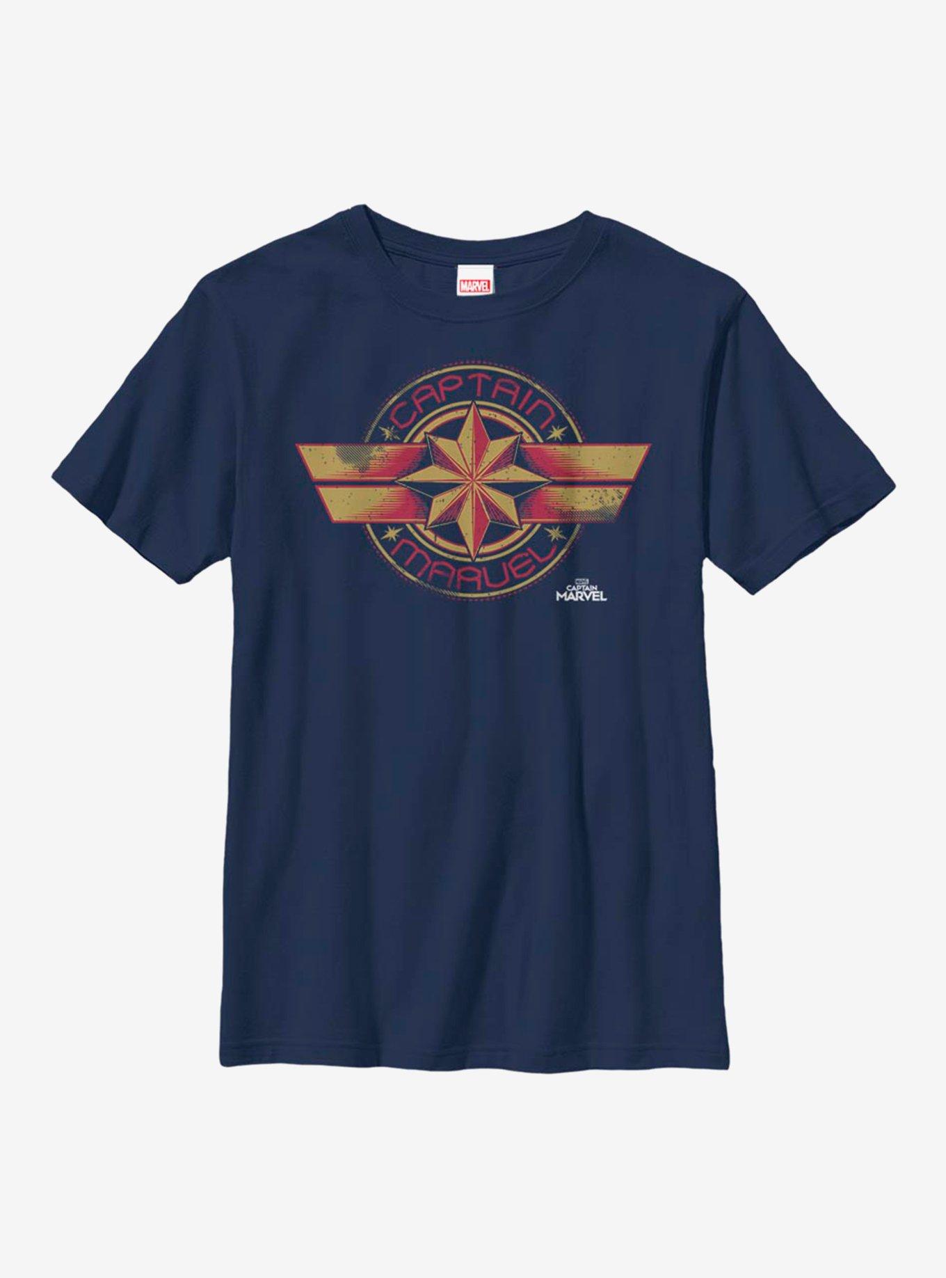 Marvel Captain Marvel Badge Youth T-Shirt, , hi-res