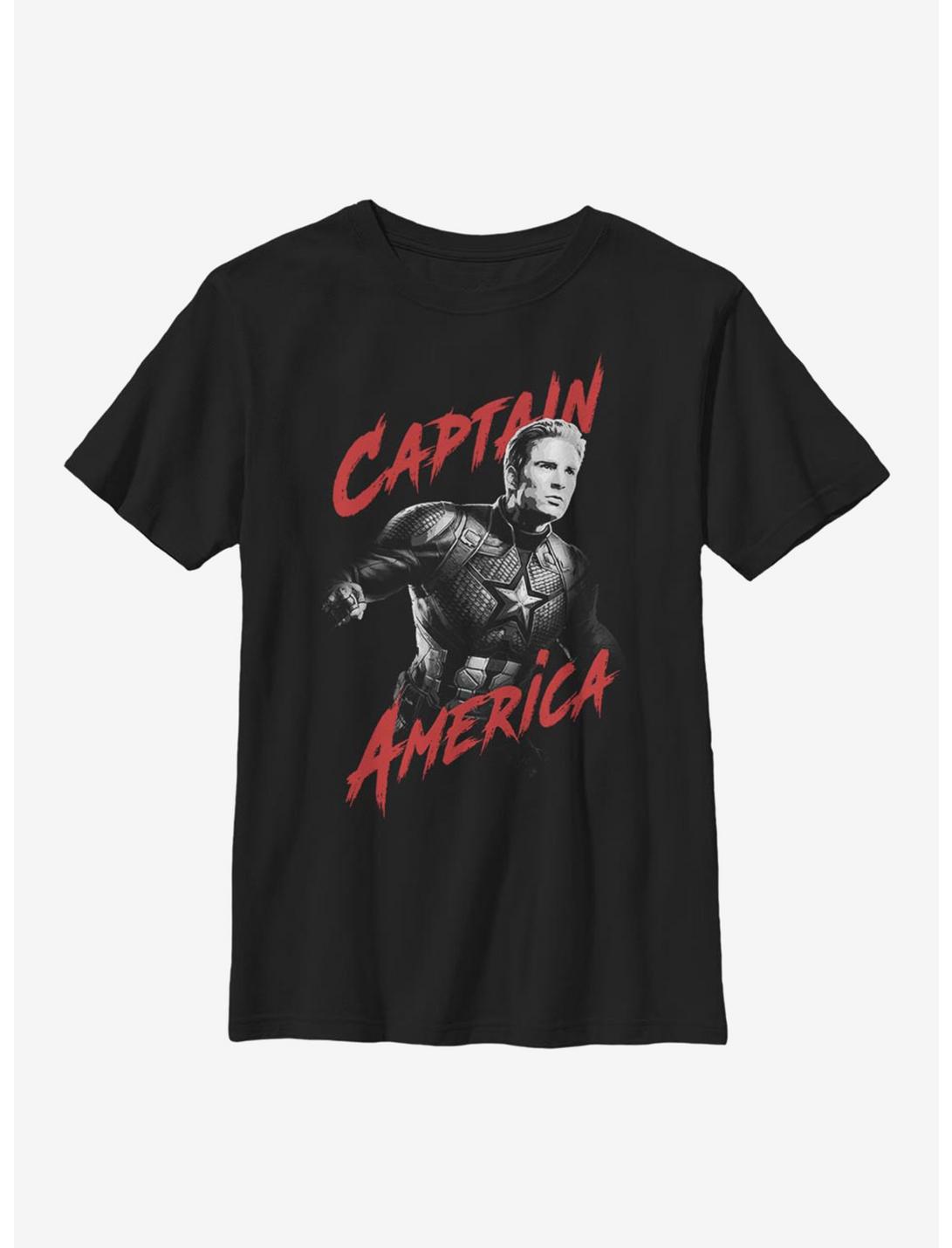 Marvel Captain America High Contrast Youth T-Shirt, BLACK, hi-res