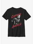 Marvel Captain America High Contrast Youth T-Shirt, BLACK, hi-res