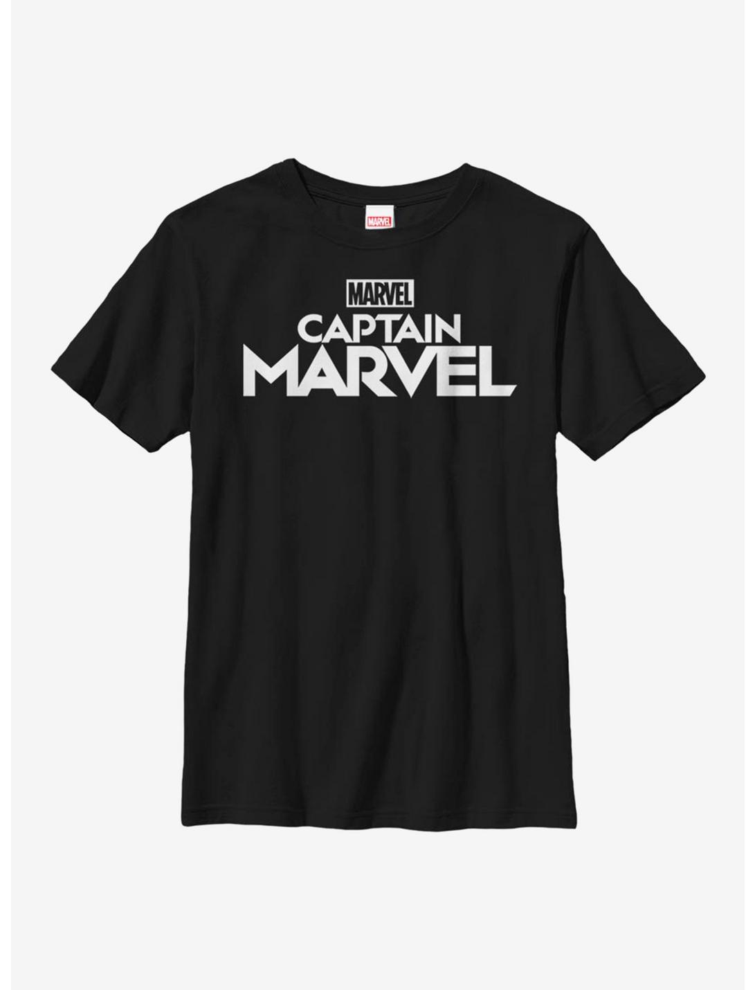 Marvel Captain Marvel Classic Logo Youth T-Shirt, BLACK, hi-res