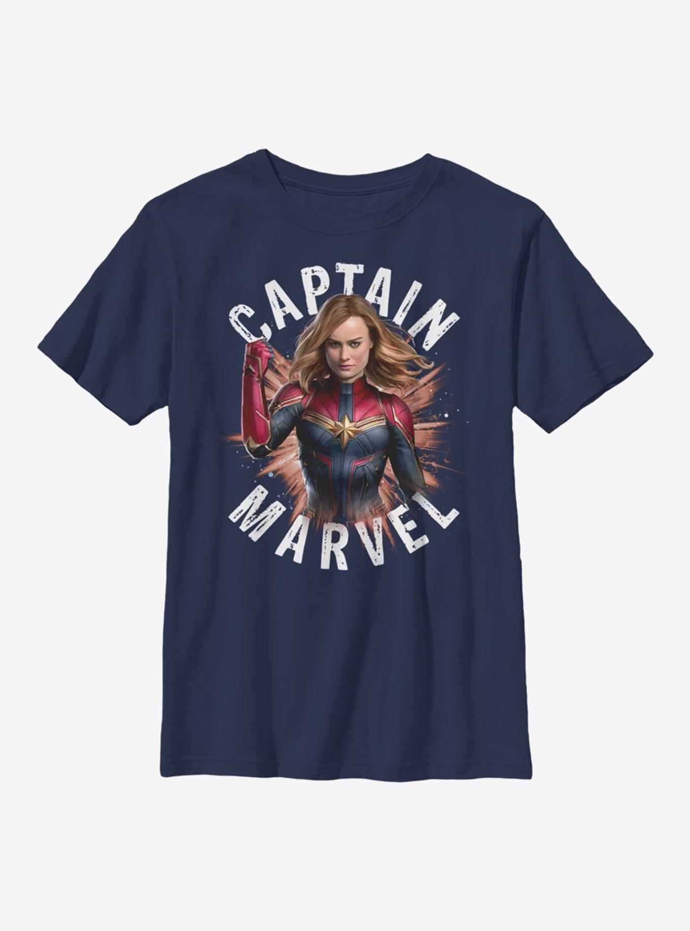 Marvel Captain Marvel Burst Youth T-Shirt, , hi-res