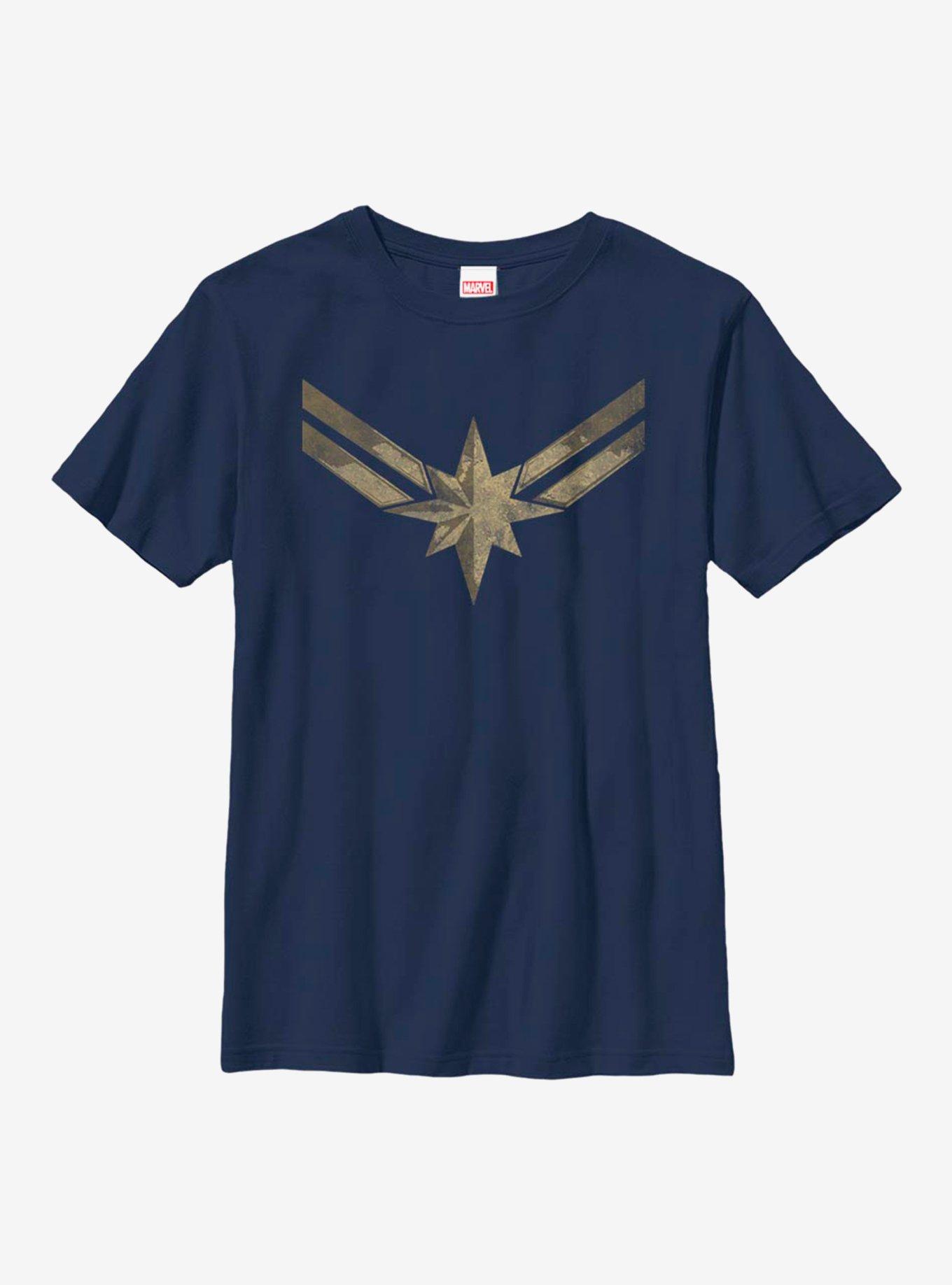 Marvel Captain Marvel Retro Costume Symbol Youth T-Shirt, , hi-res