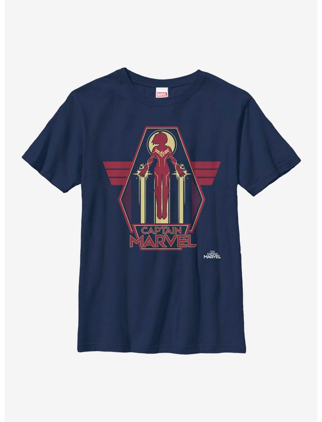 Marvel Captain Marvel Take Flight Youth T-Shirt, NAVY, hi-res