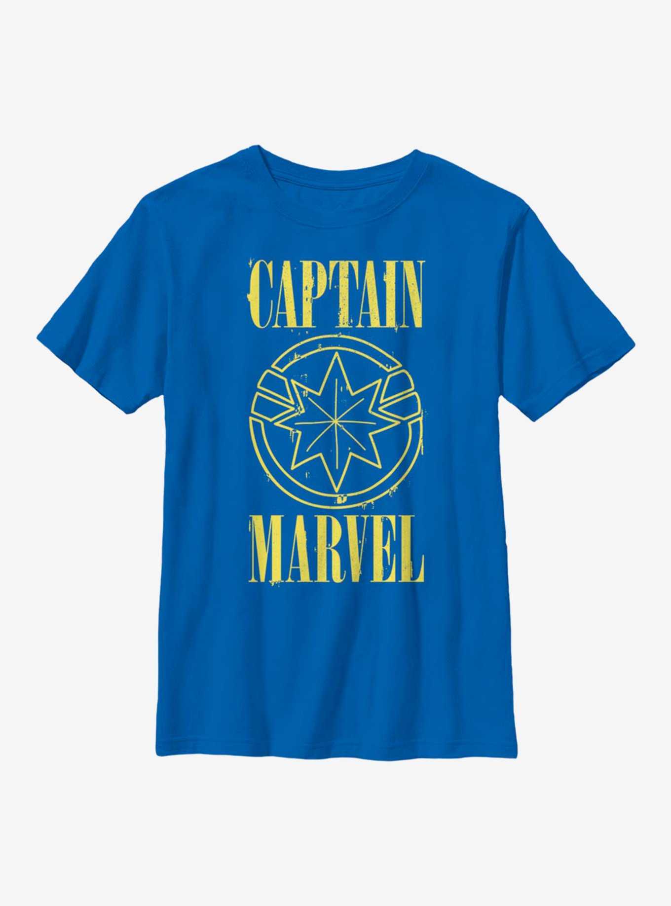 Marvel Captain Marvel Yellow Logo Youth T-Shirt, , hi-res