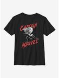 Marvel Captain Marvel High Contrast Youth T-Shirt, BLACK, hi-res