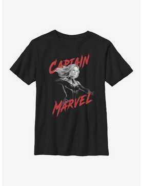 Marvel Captain Marvel High Contrast Youth T-Shirt, , hi-res