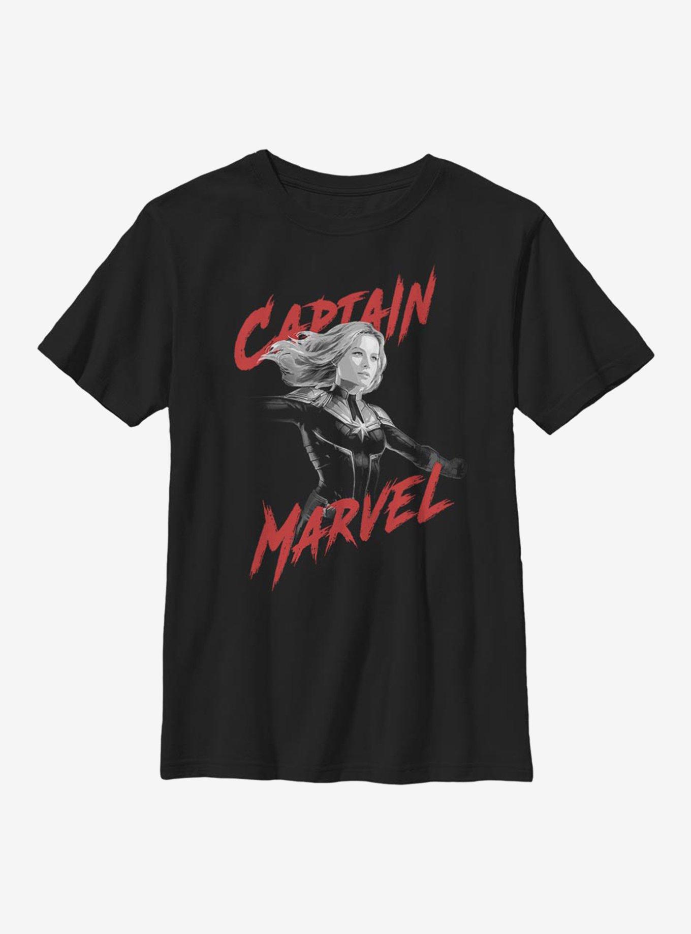 Marvel Captain Marvel High Contrast Youth T-Shirt, , hi-res